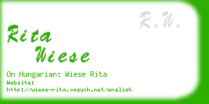 rita wiese business card